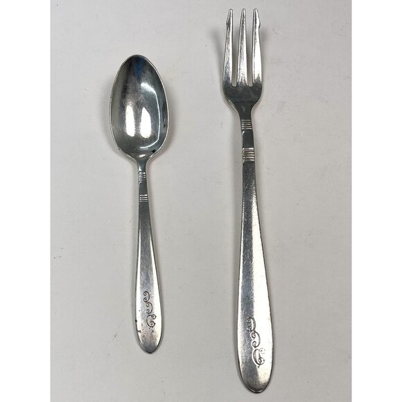 VTG Set International Silver Silverplated COCKTAIL FORK & DEMITASSE SPOON DCC - Picture 1 of 5